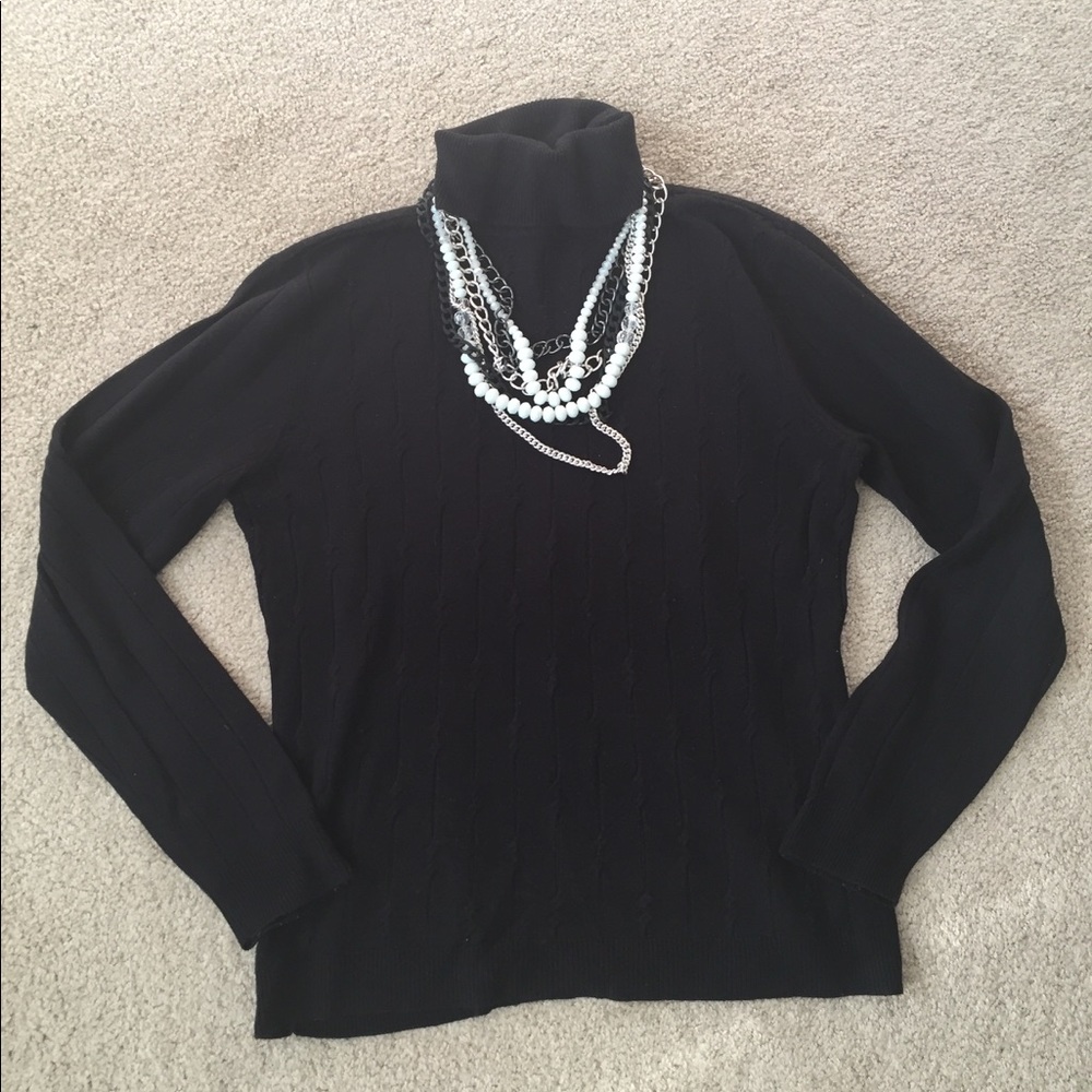 Super Soft Black Turtleneck Sweater- Size M
